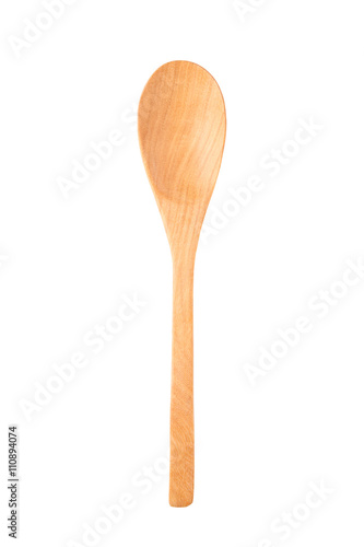 Wooden spoon on isolated background