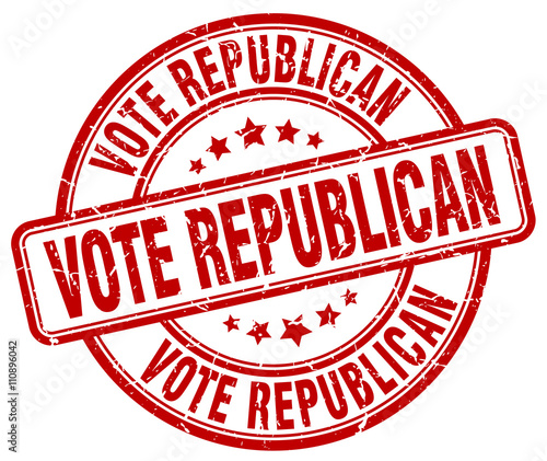 vote republican red grunge round vintage rubber stamp