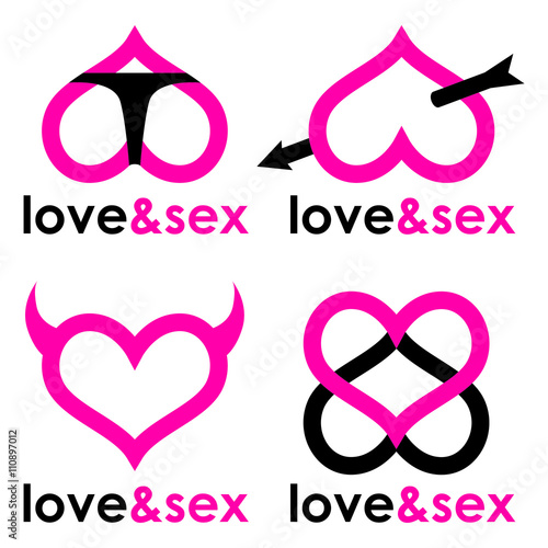 Sex shop logo hearts collection