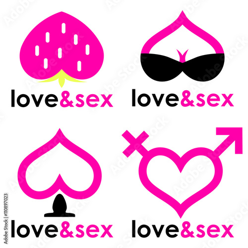 Sex shop logo hearts collection