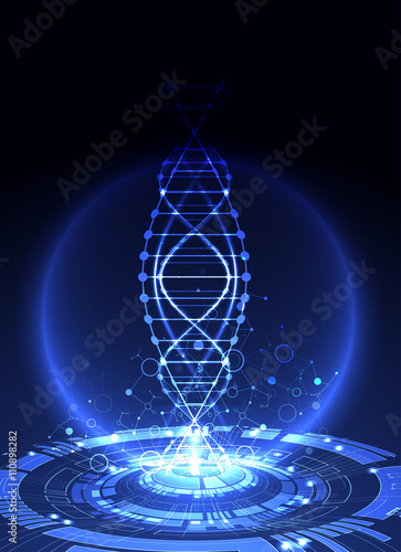 Science template, wallpaper or banner with a DNA molecules.