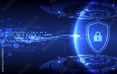 Protection concept of digital and technological.