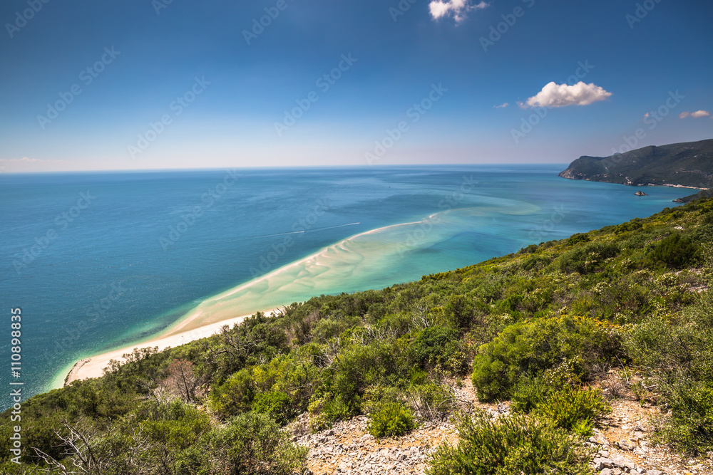 Beautiful landscape view of the National Park Arrabida in Setuba