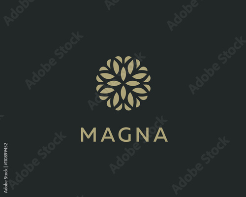 Abstract elegant tree leaf flower logo icon design. Universal creative premium symbol. Graceful jewel boutique vector sign.