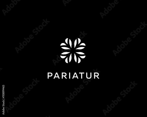 Abstract elegant heart leaf flower logo icon design. Universal creative premium symbol. Graceful jewel vector sign.