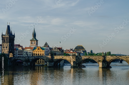 Charles Bridge and Prague Castle in Prague (Czech Republic) at early morning. No people © smoke666