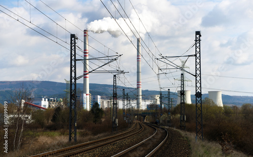 Power plant and tracks near Prunerov