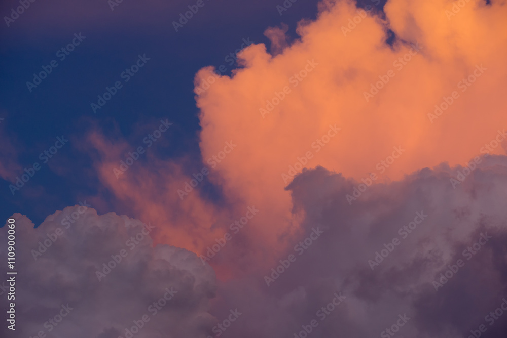 Close up of sunset clouds