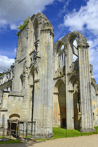 Saint Wandrille Rancon, the ruins church in Abbey of St. Wandrille in Normandy, France. A significant monument 13th and 14th century photo