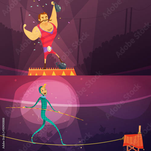  Circus Banners Set 