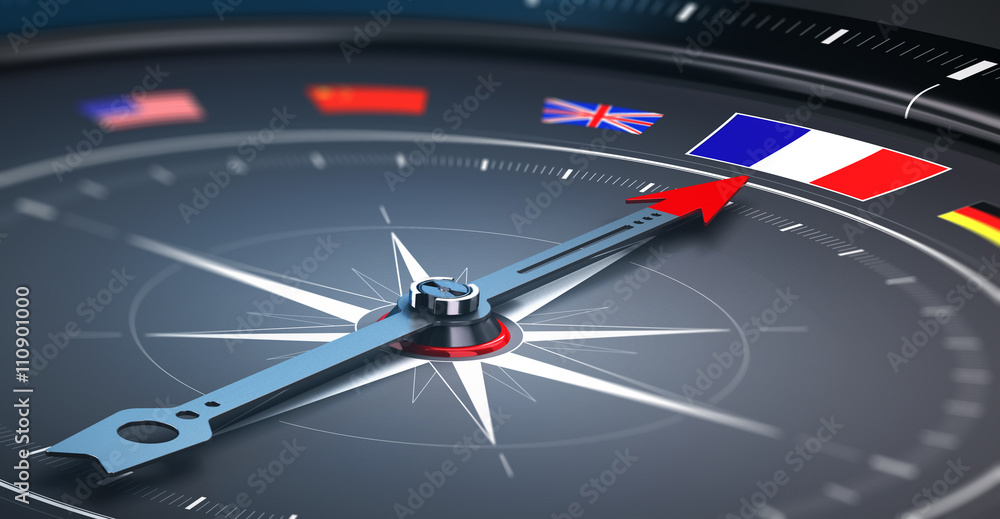 Focus on France flag - Concept Focus on France flag - Concept