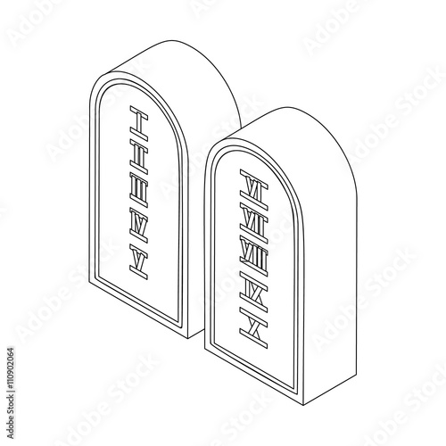 Ten commandments, isometric 3d icon