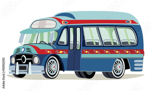 Autobus Colectivo antiguo Buenos Aires Argentina cartoon