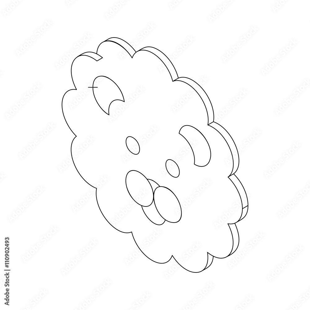 Face of a lion icon, isometric 3d style Face of a lion icon, isometric 3d style