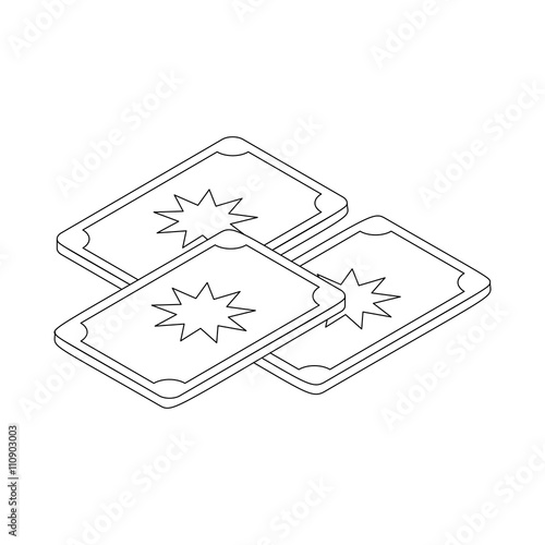 Tarot cards icon, isometric 3d style 