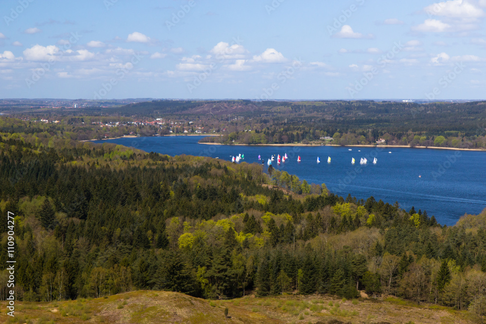 view over Silkeborg Lake  in Denmark