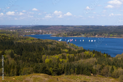 view over Silkeborg Lake  in Denmark