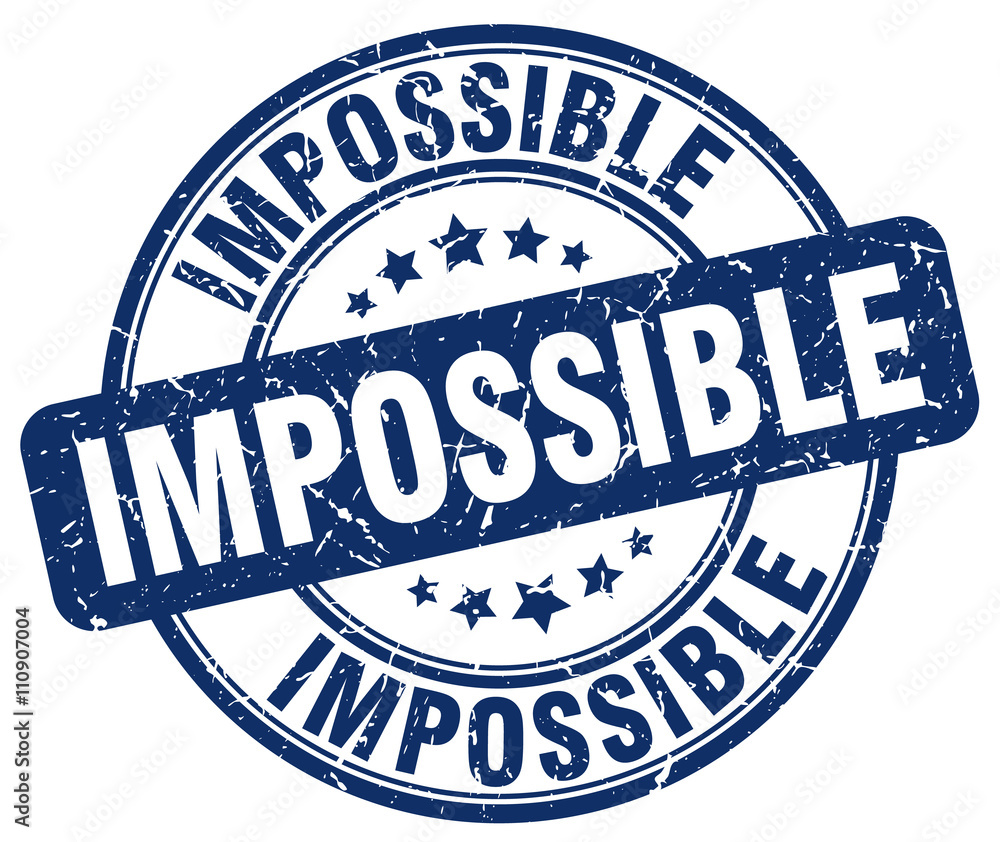 Fototapeta premium impossible blue grunge round vintage rubber stamp