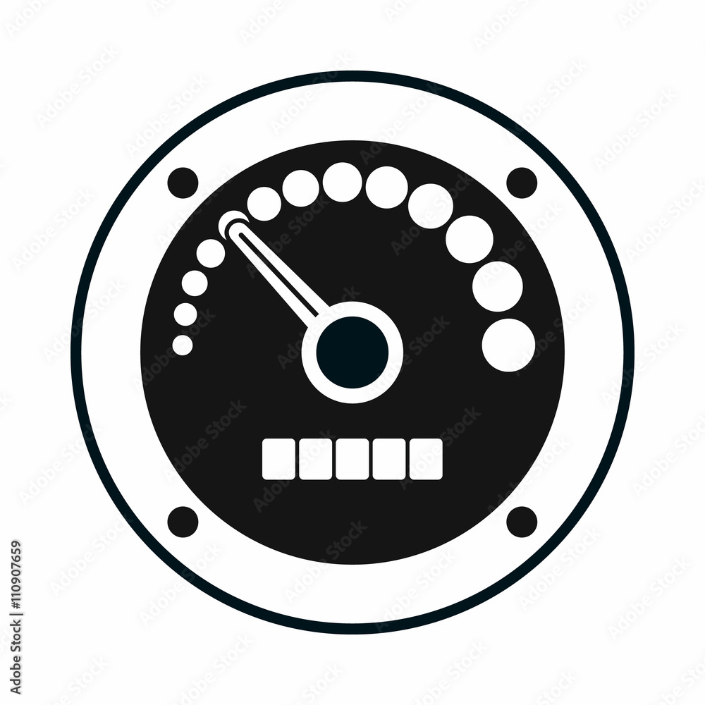 Speedometer icon in simple style Speedometer icon in simple style