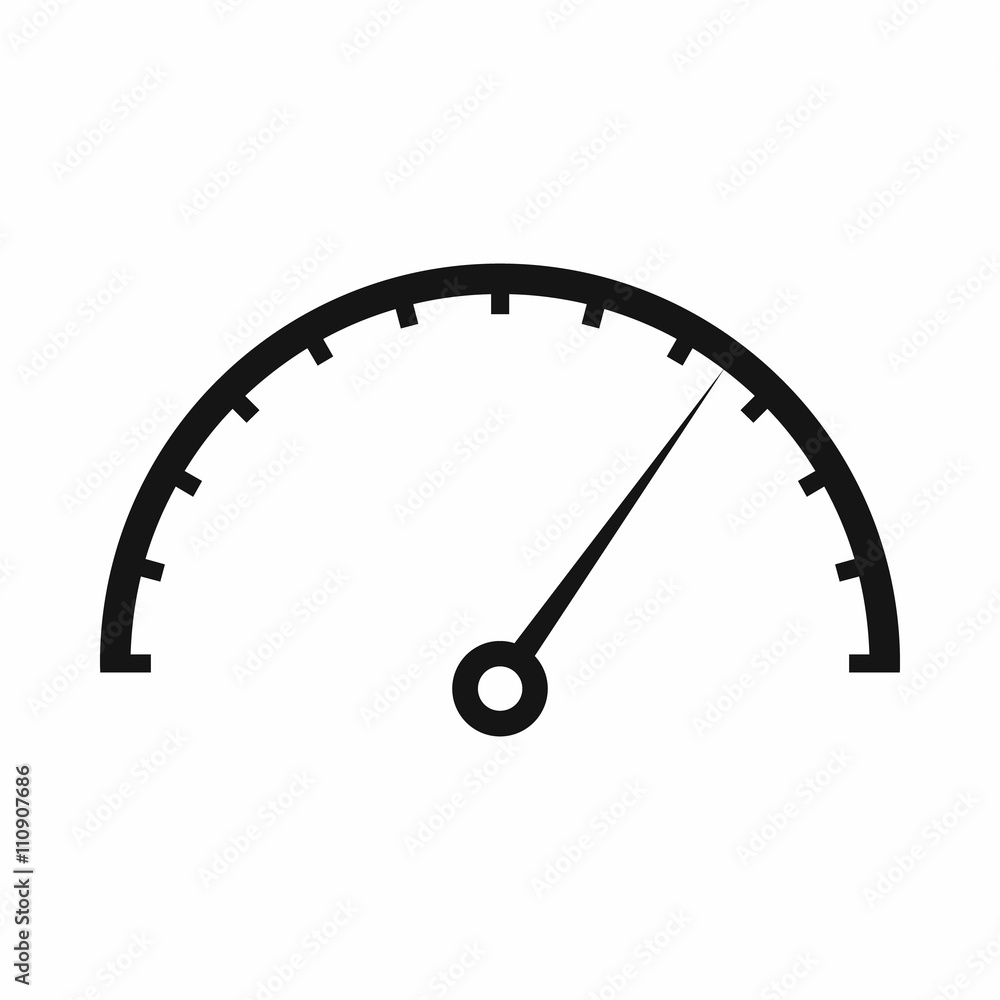 Speedometer icon in simple style Speedometer icon in simple style