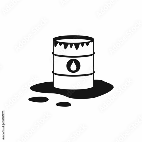 Barrel and oil spill icon icon, simple style