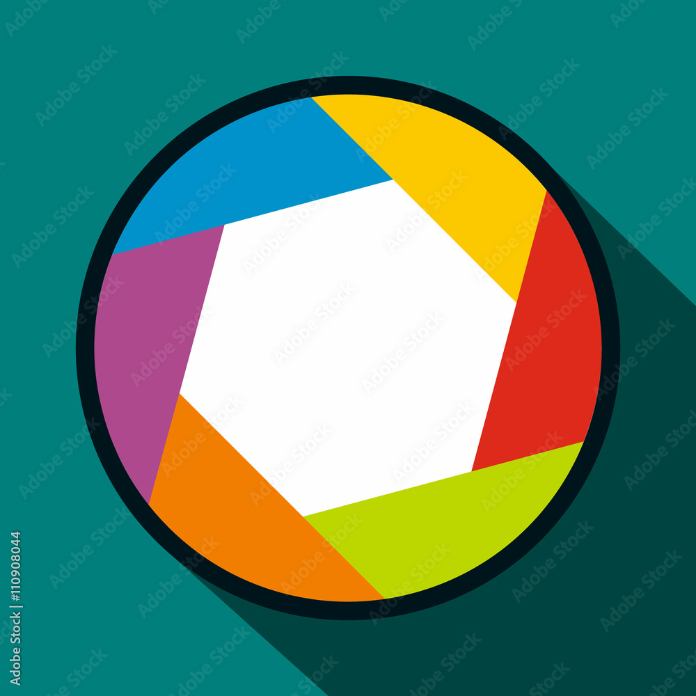 Fototapeta premium Camera aperture icon in flat style