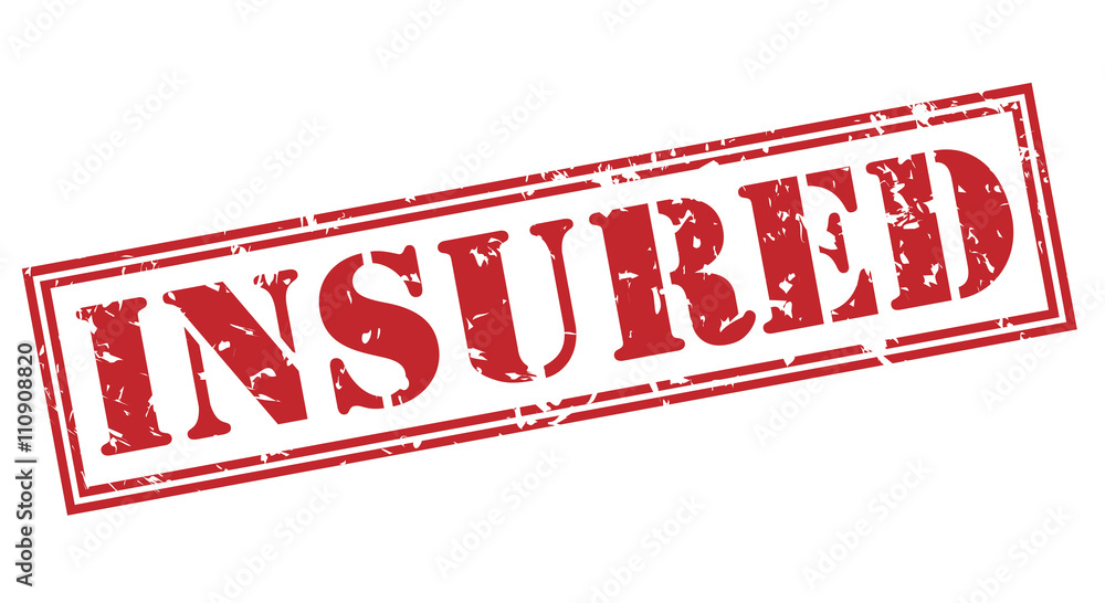 insured red stamp on white background insured red stamp on white background