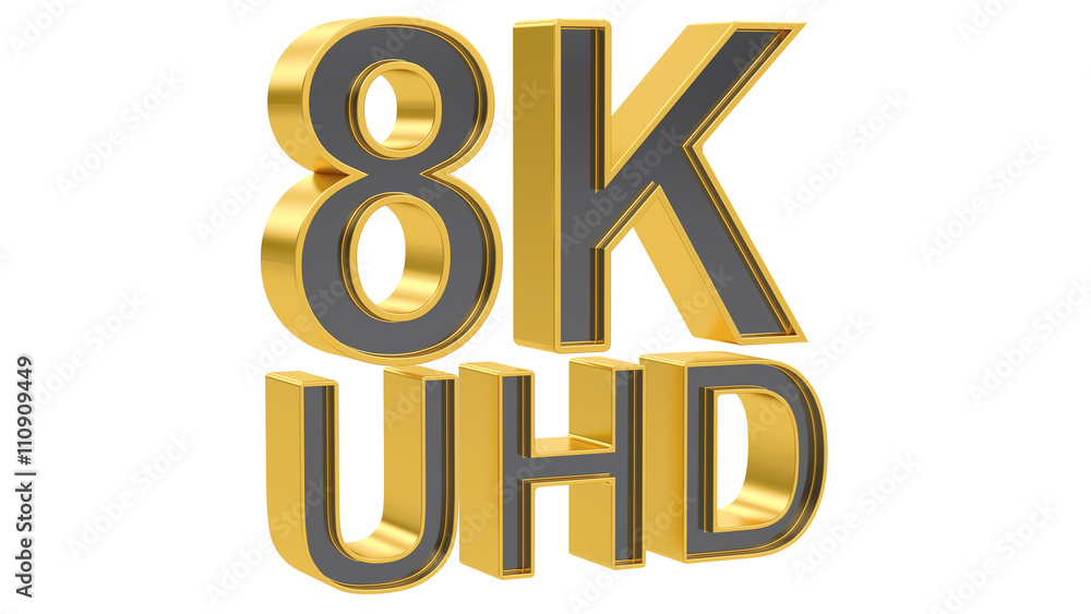 8K Ultra HD concept, 3D rendering 8K Ultra HD concept, 3D rendering