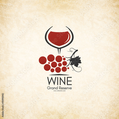 Wine list design. Vector brochure template for wine shop, winery, wine list, cafe, restaurant, bar. Food and drinks logotype symbols. Wine bottles and wine glasses