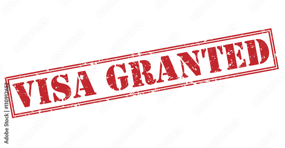 visa granted red stamp on white background visa granted red stamp on white background