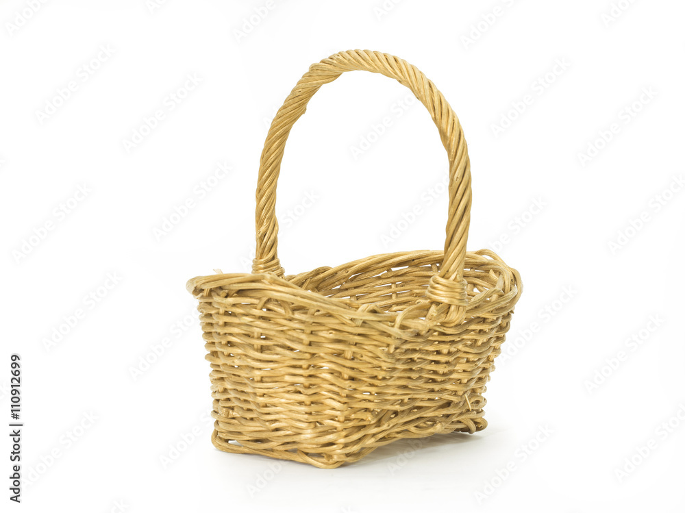 empty wicker basket isolated