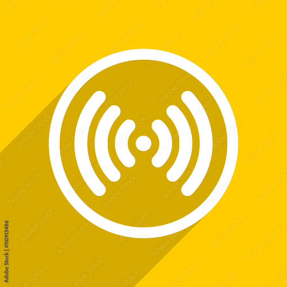 yellow flat design wifi modern web icon for mobile app and internet yellow flat design wifi modern web icon for mobile app and internet