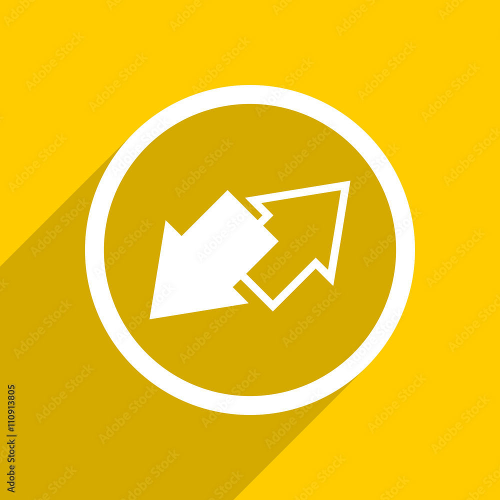 yellow flat design exchange modern web icon for mobile app and internet yellow flat design exchange modern web icon for mobile app and internet