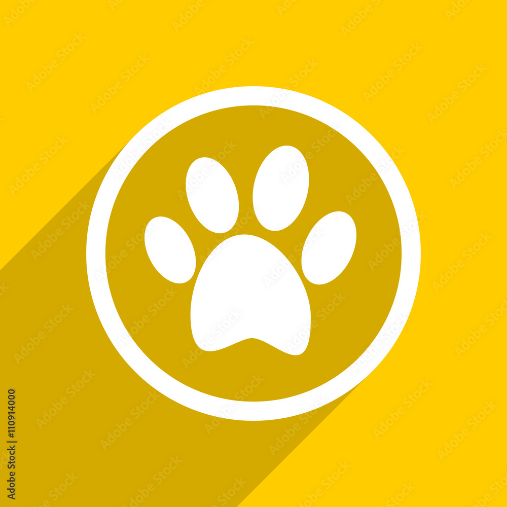 yellow flat design foot modern web icon for mobile app and internet yellow flat design foot modern web icon for mobile app and internet