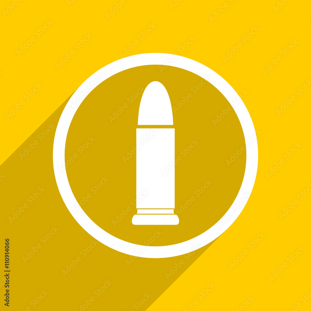 yellow flat design ammunition modern web icon for mobile app and internet