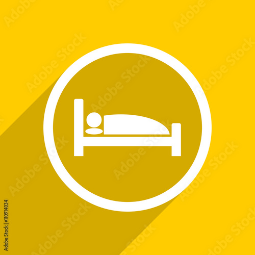 yellow flat design hotel modern web icon for mobile app and internet