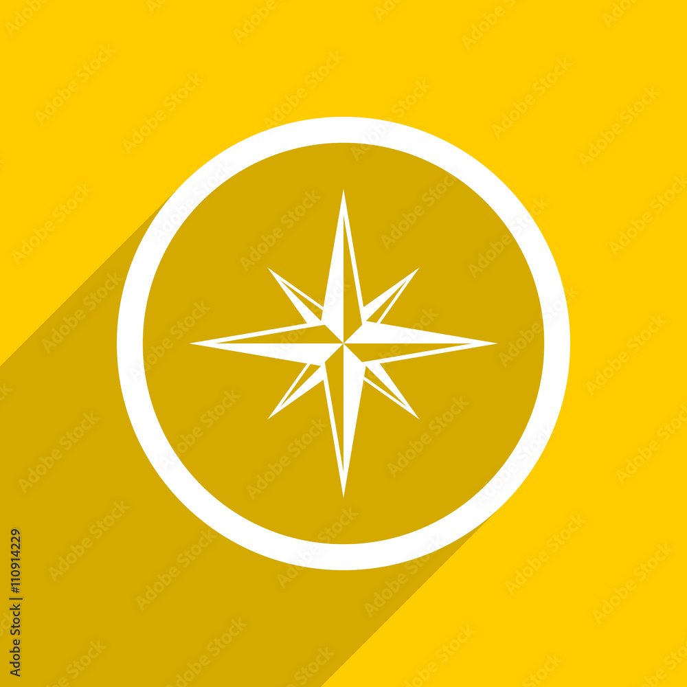 yellow flat design compass modern web icon for mobile app and internet yellow flat design compass modern web icon for mobile app and internet