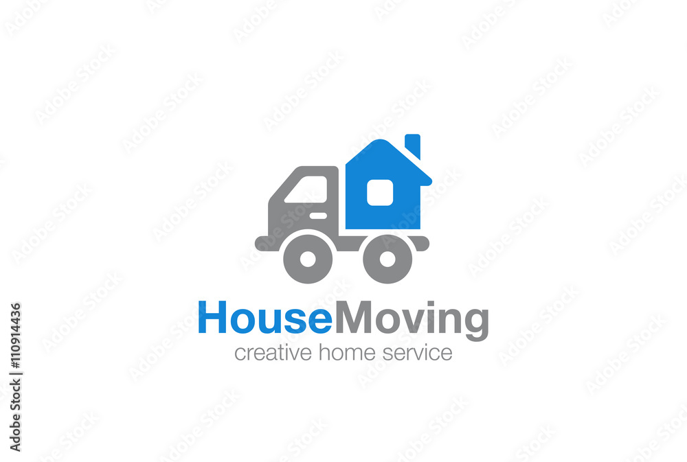 Home service Logo design vector template...Moving House by Car Logotype concept icon. Home service Logo design vector template...Moving House by Car Logotype concept icon.