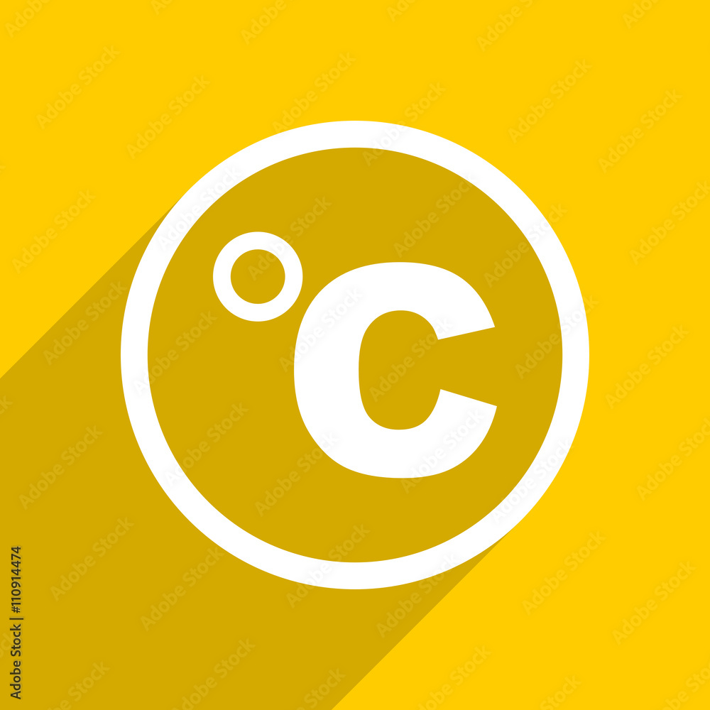yellow flat design celsius modern web icon for mobile app and internet yellow flat design celsius modern web icon for mobile app and internet