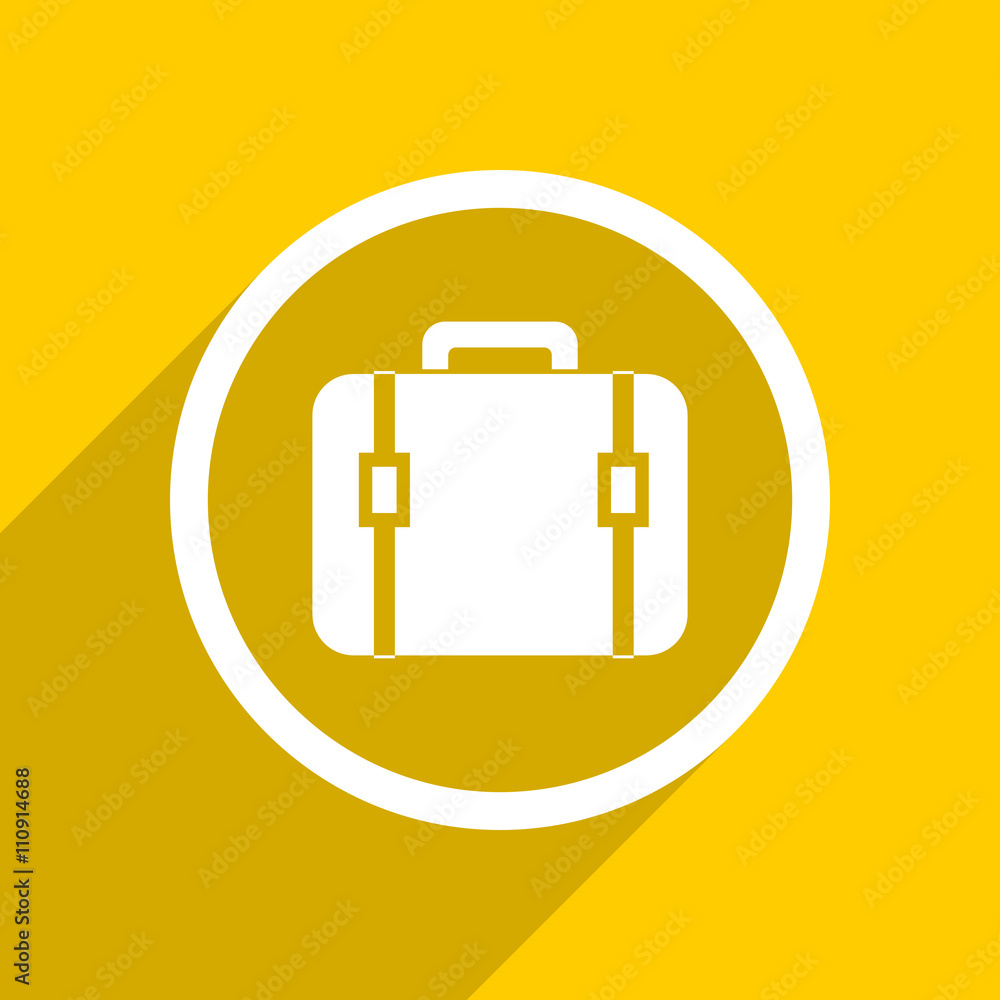 yellow flat design bag modern web icon for mobile app and internet yellow flat design bag modern web icon for mobile app and internet