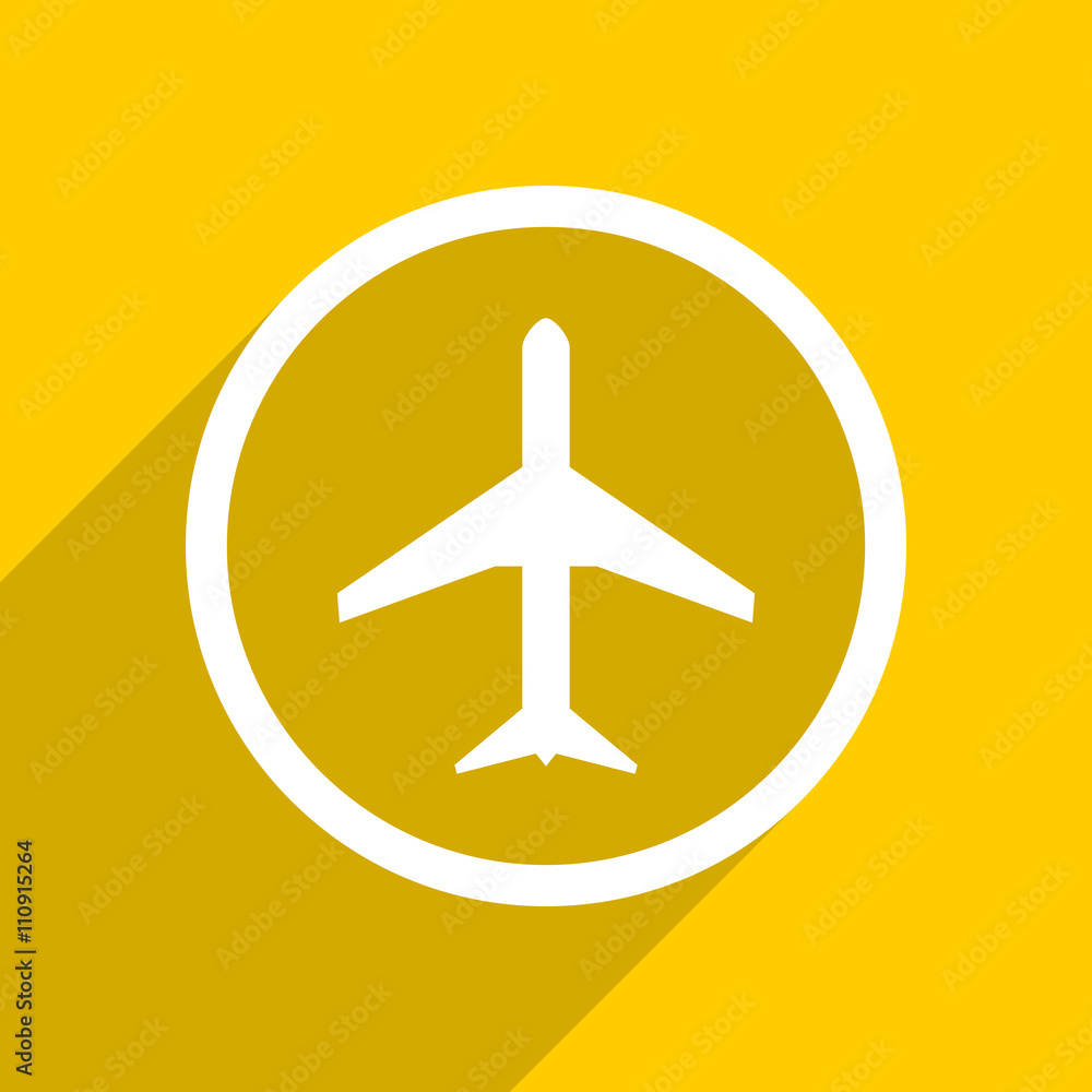 yellow flat design plane modern web icon for mobile app and internet yellow flat design plane modern web icon for mobile app and internet