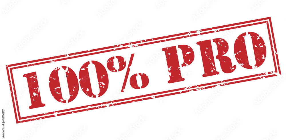 100% pro red stamp on white background 100% pro red stamp on white background
