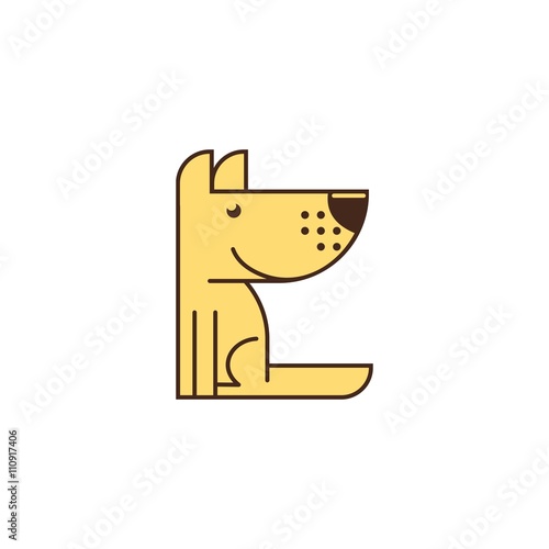 cute simple dog vector