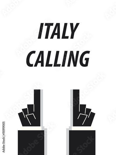 ITALY CALLING typography vector illustration