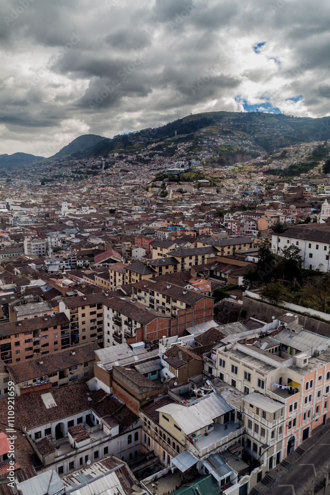 Fototapeta premium Aerial view of Quito, capital of Ecuador