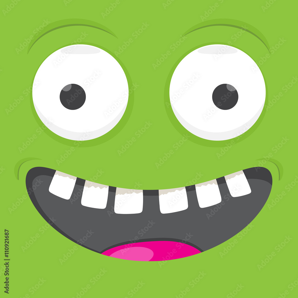 funny smile cartoon face vector emoticon square Stock Vector | Adobe Stock