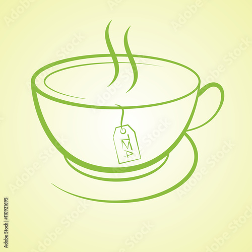 hot tea cup beverage drink icon vector illustration 10eps background