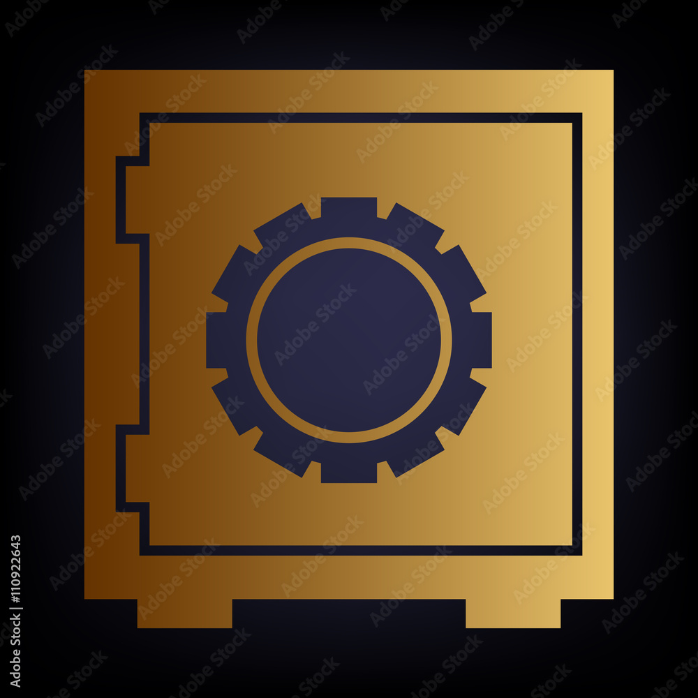 Safe icon. Golden style icon Safe icon. Golden style icon