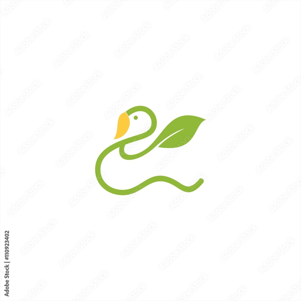 Fototapeta premium green swan logo template