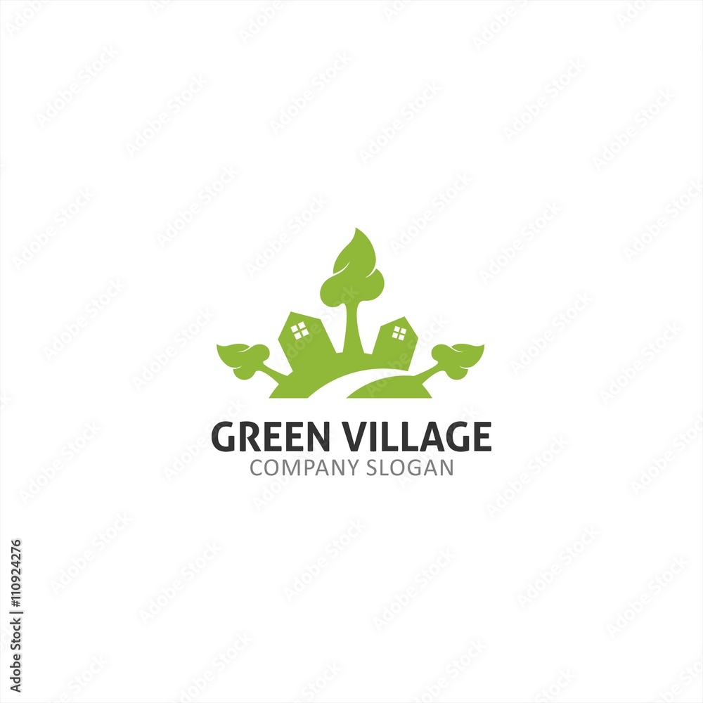 Fototapeta premium green village logo template